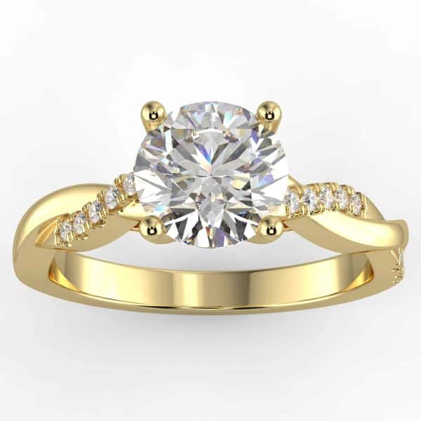 Certified 1 Carat Engagement Ring in 14k Gold