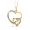 1/3 Carat Diamond Double Heart Pendant in 10k Gold