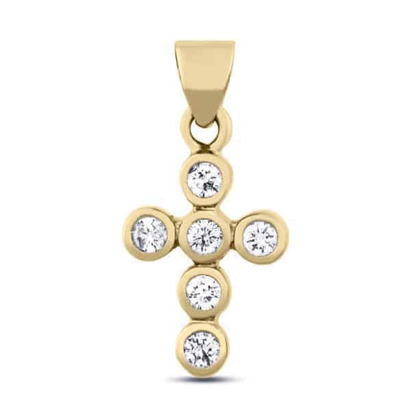 1/3 Carat Diamond Cross Pendant in 14k Gold