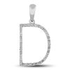 Diamond Prong Set Initial "D" Pendant in 14k Gold