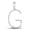 Diamond Prong Set Initial "G" Pendant in 14k Gold