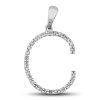 Diamond Prong Set Initial "C" Pendant in 14k Gold