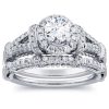 1 3/4 Carat Diamond Halo Wedding Set in 14k Gold  *Center Diamond Included*
