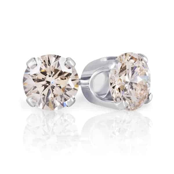 2 Carat Great Value White Diamond Stud Earrings
