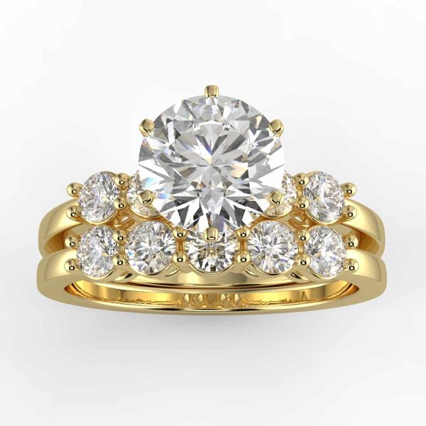 1 Carat Diamond Wedding Semi-Mount Set Yellow Gold
