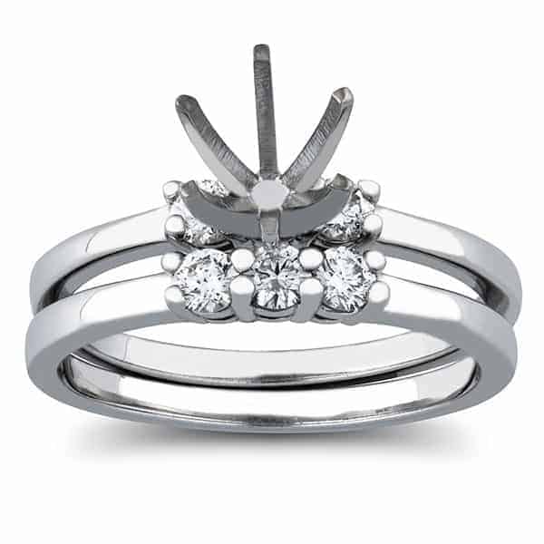 1/4 Carat Lab Diamond Three Stone Wedding Set