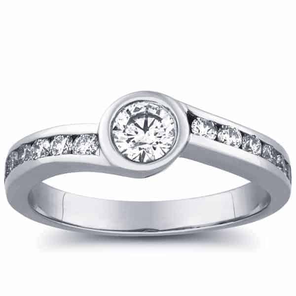 5/8 Carat Diamond Bezel Ring *With Center Diamond*