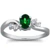 1/2ct Diamond and Emerald Ring
