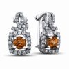 2 7/8 Carat Diamond - Garnet Fancy Earrings in 18k Gold