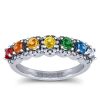 1 1/2 Carat Diamond & Multi-Color Sapphire Ring in 10k Gold