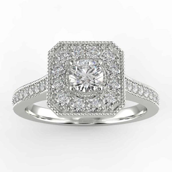 1/2ct Diamond Halo Ring in 10K Gold $379