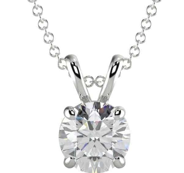 ⅕ct Good Value Diamond Silver Solitaire Pendant