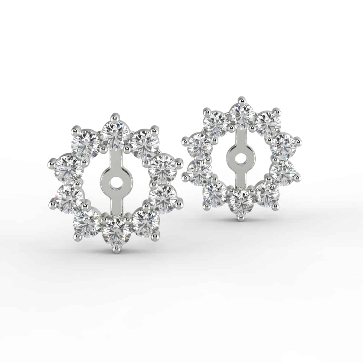 14k White Gold 1.39ctw Blue Sapphire & .46ctw Diamond Earring Jackets -  American Jewelry