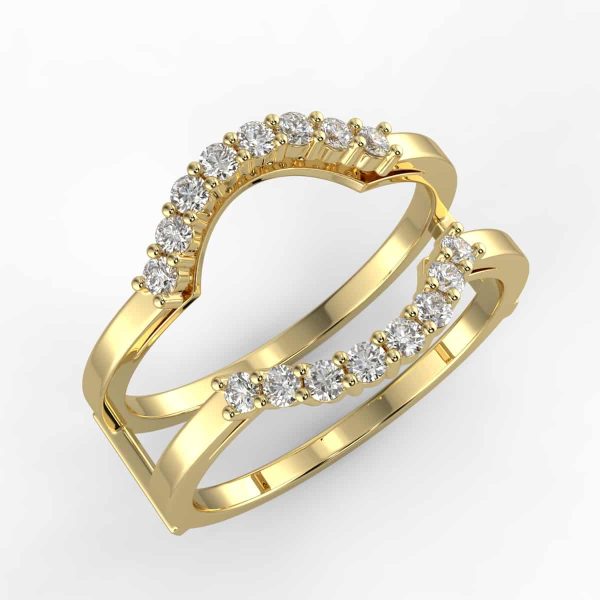 Flower Diamond Engagement Ring Set Gold Ring Guard Lily #5 ♥ |  sillyshinydiamonds