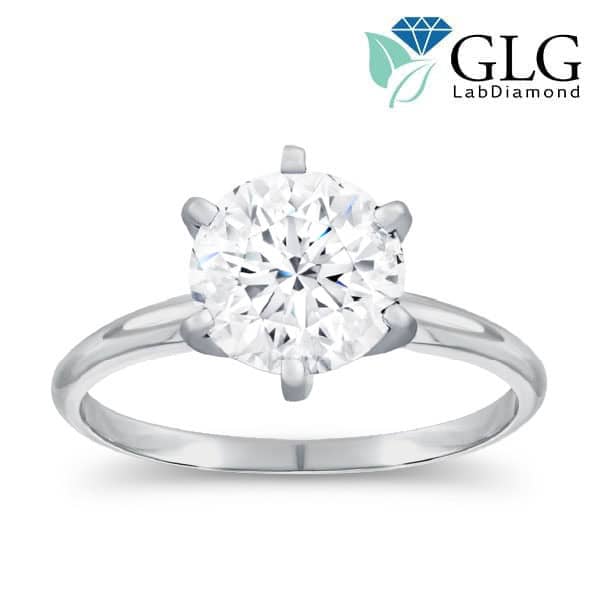 1 ½ct Lab Round Diamond Solitaire Ring