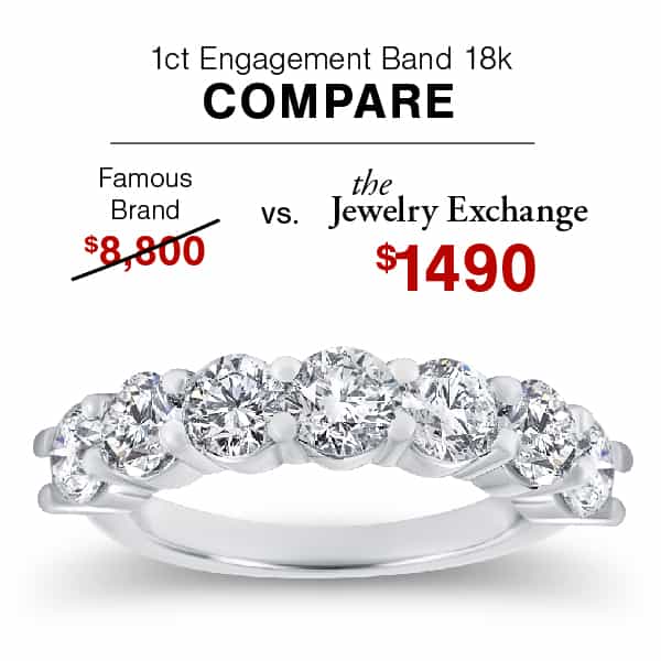 1ct. 18k Diamond Wedding Band $1490