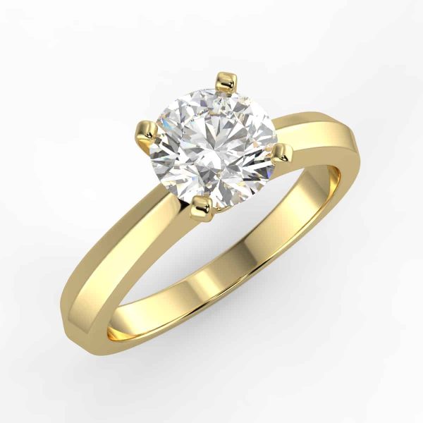 Knife Edge Heavy Shank Solitaire Mount in 14K Gold