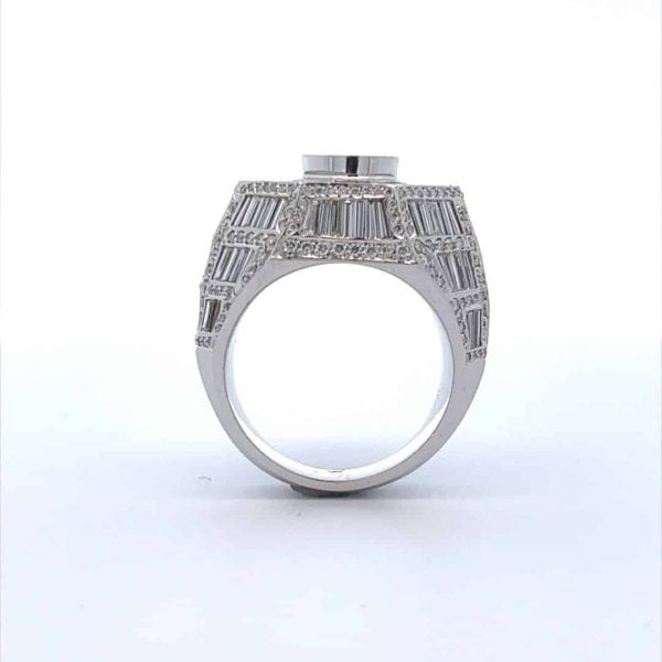 7 Carat Designer Semi Mount Gents Ring in 18K White Gold
