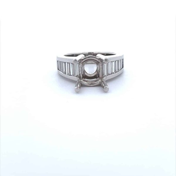 1 1/2 Carat Designer Semi Mount Ring in Platinum