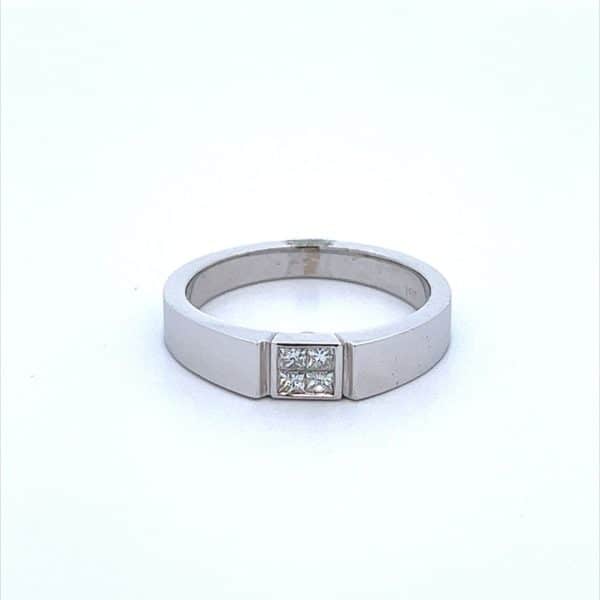1/5 Carat Designer Diamond Gents Ring in 14K White Gold