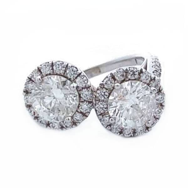 4 Carat 2-Stone Ring in 18K White Gold