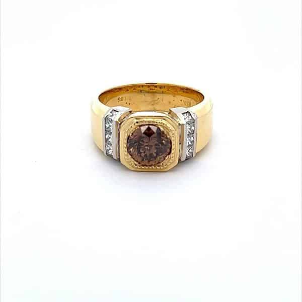 2 2/3 Carat Designer Diamond Men's Ring in 18K Gold