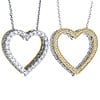 1cttw Double-Sided Diamond Heart Large Pendant