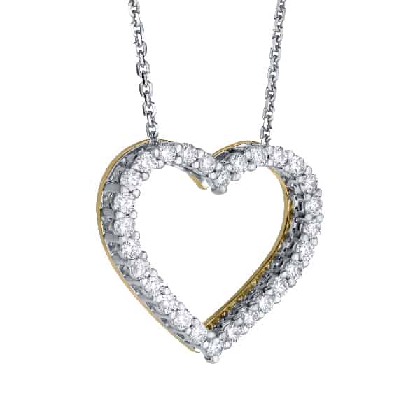 Rose Gold Diamond Eternal Double Heart Pendant – KALLATI