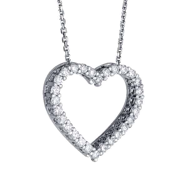 Hot Diamonds Double Heart Pendant Necklace, Silver/Rose Gold at John Lewis  & Partners