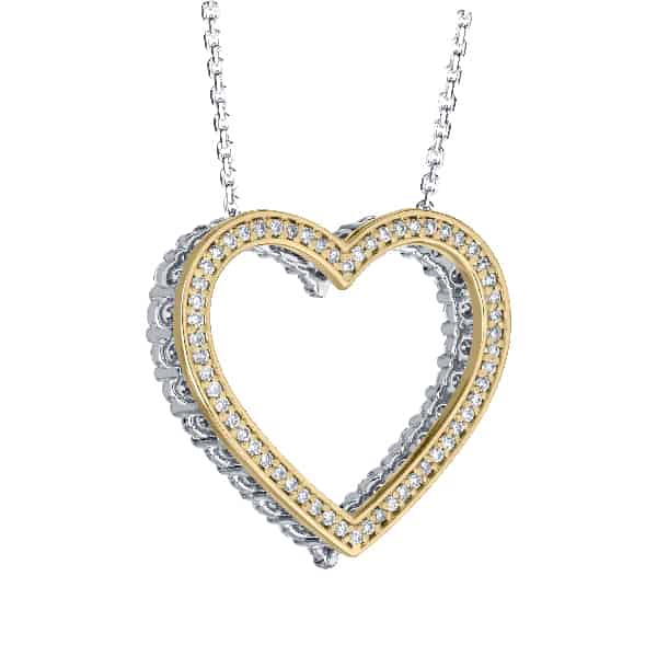 FLAWLESS LARGE GRADUATING HEART NECKLACE - LANA