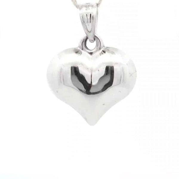 Heart Charm in 14K White Gold