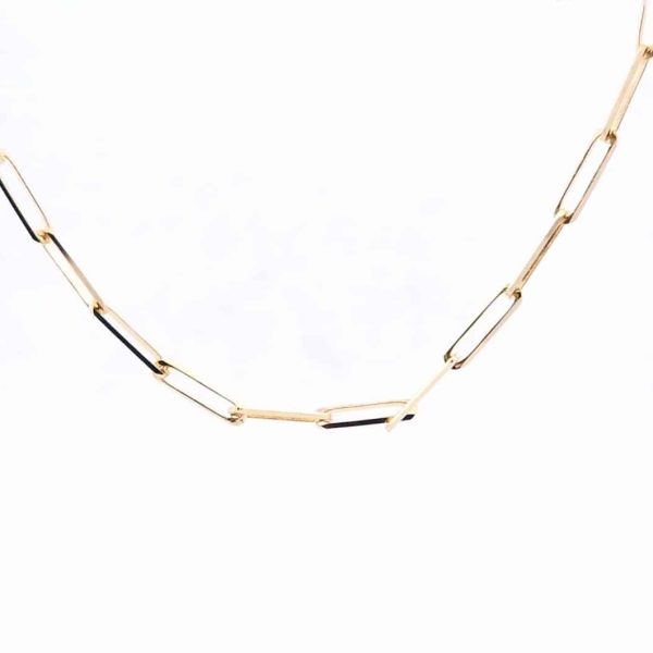 20" D/C Paperclip Chain in 14k Yellow Gold