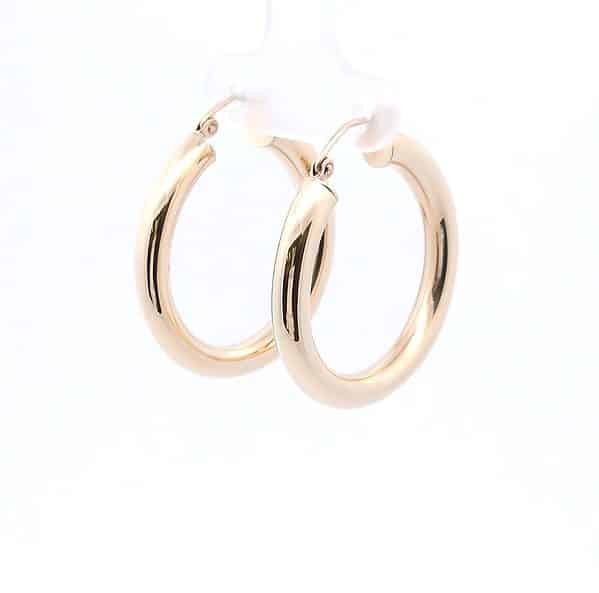 Medium Thick Hoop Earrings in 14k Yellow Gold