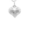 Small Satin Heart Charm in 14K White Gold