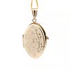 Oval Diamond-Cut Locket in 14K Yellow Gold