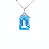 27 1/4 Carat Blue Topaz Pendant in 10K White Gold