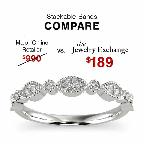 Stackable Diamond Anniversary Ring $189