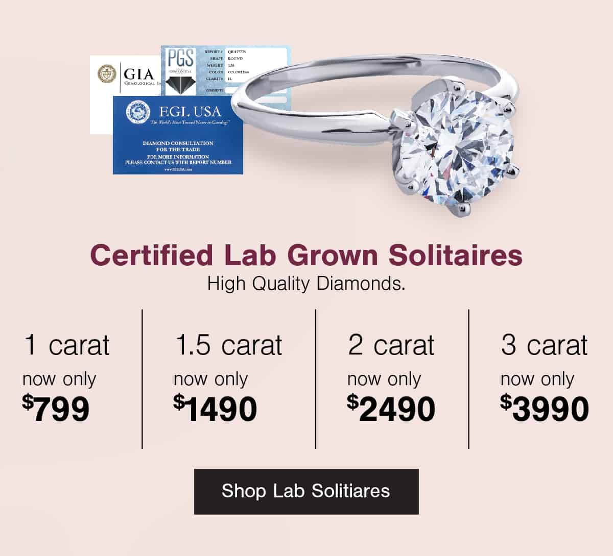 Lab Grown Diamond Solitaires