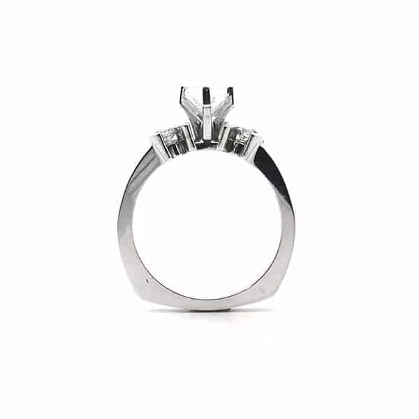 Finished Marquise Diamond Engagement Ring