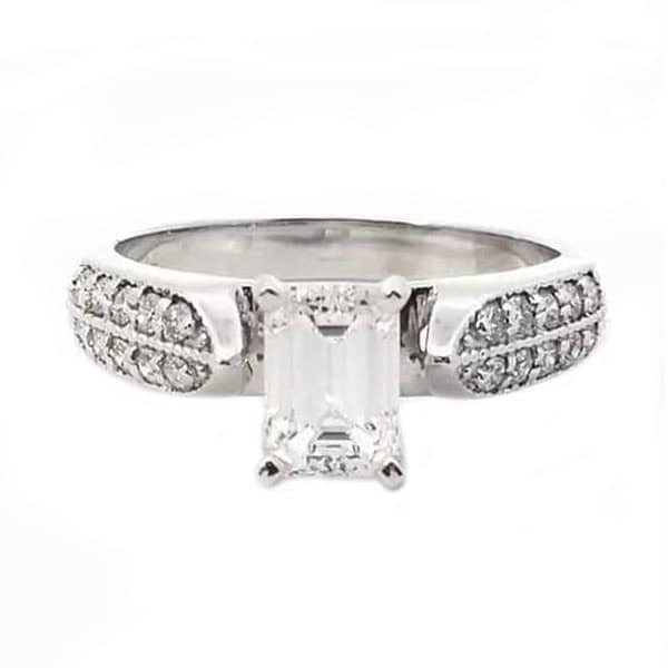 1 1/4 Carat Diamond Emerald Engagement Ring GIA Certified 1 1/4 Carat Diamond Emerald Engagement Ring GIA Certified