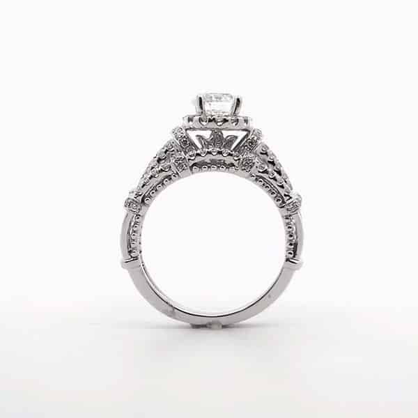 Finished 2 Piece Diamond Halo Wedding Ring GIA Certified