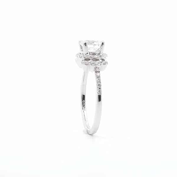 Finished Diamond Halo Ring GIA Certified