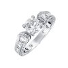 Finished Diamond Engraved Wedding Ring GIA Certified