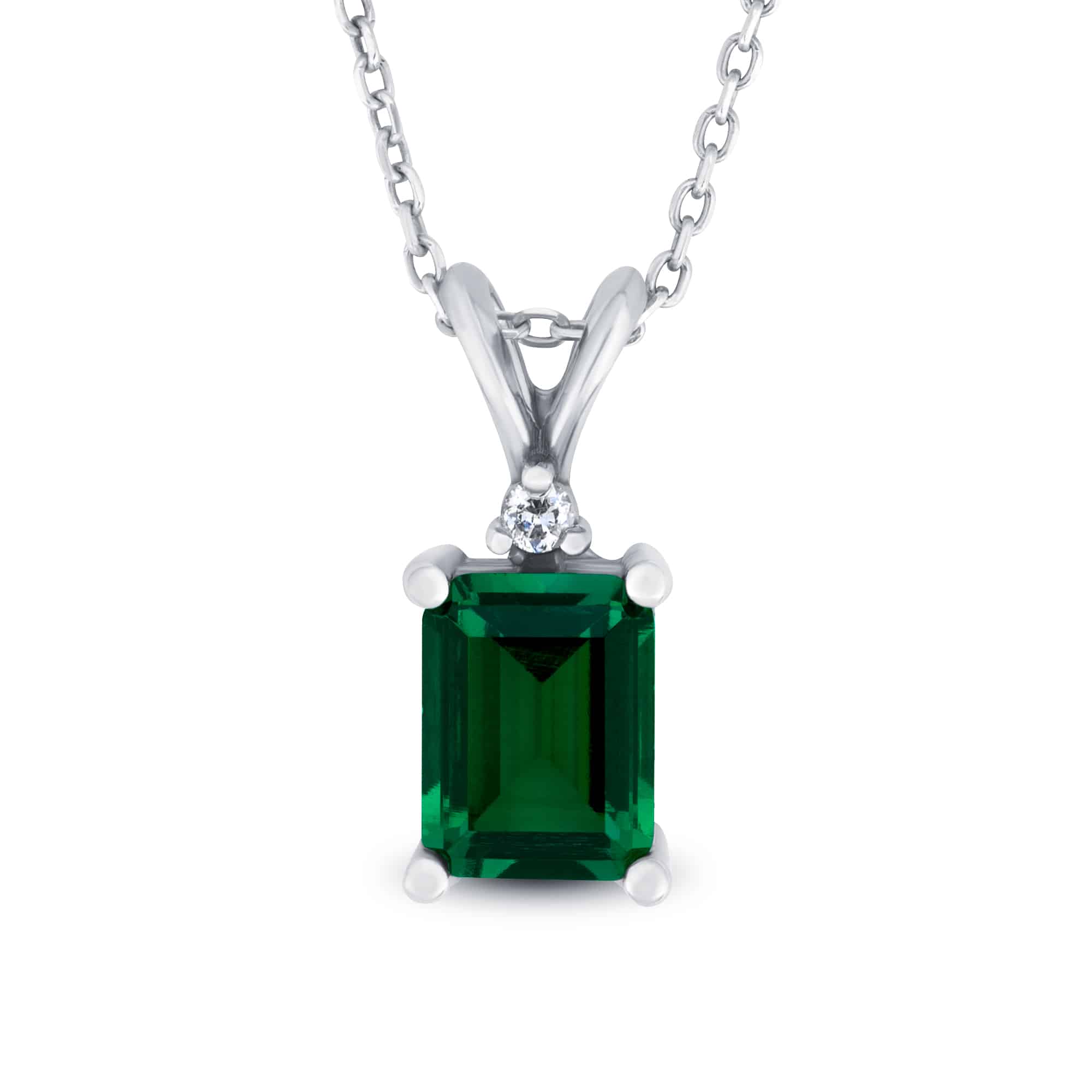 1ct Lab-Grown Emerald Pendant