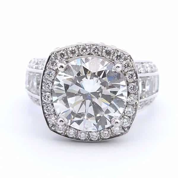 Krizanti 3 3/4 ct Halo Semi Mount Ring in 18K Gold