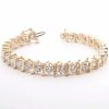 Lab Diamond 12 ct Tennis S-Link Bracelet