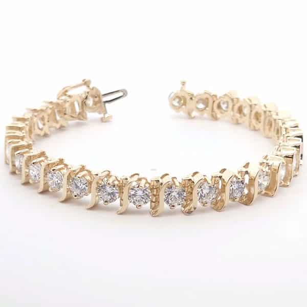 Lab Diamond 12 ct Tennis S-Link Bracelet