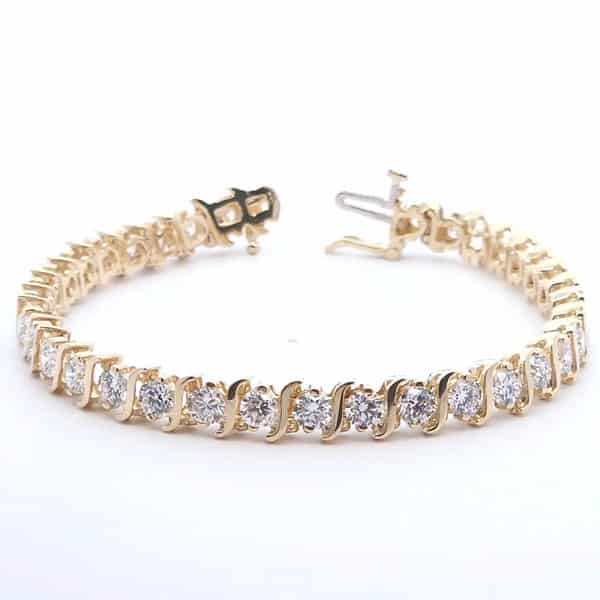 Lab Diamond Tennis Bracelet S-Link Style - The Jewelry Exchange