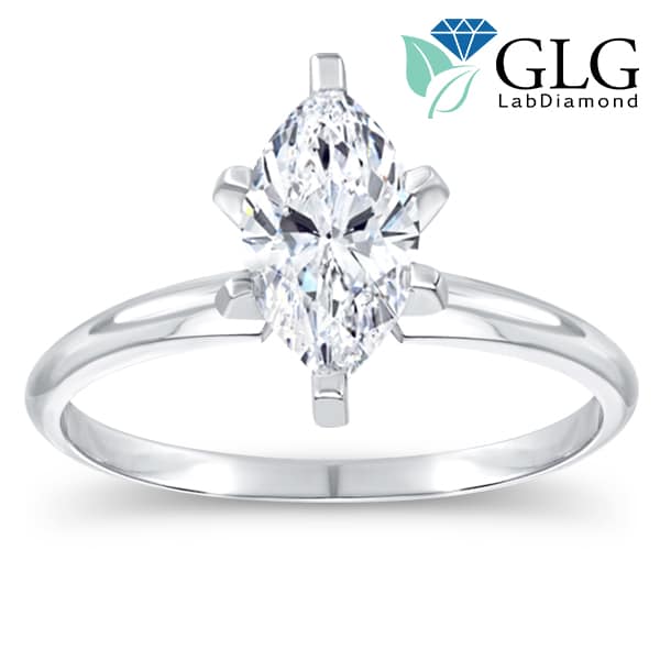 2ct. Marquise Certified Lab Diamond Solitaire set in 14K