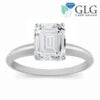 Solitaire Lab Grown Certified Emerald Diamond Ring 1 ⅔ct